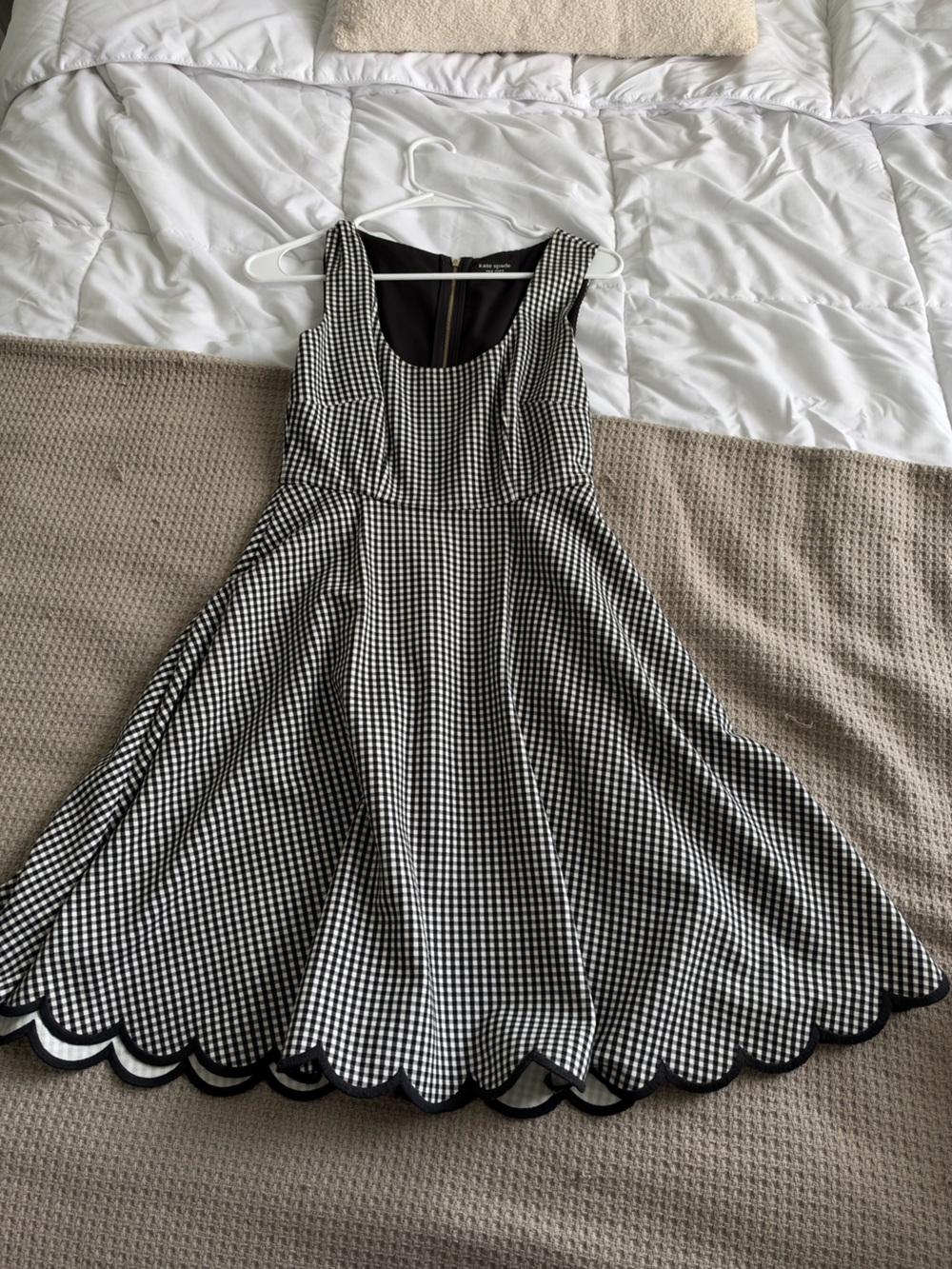 kate spade Black and White Gingham Midi Dress